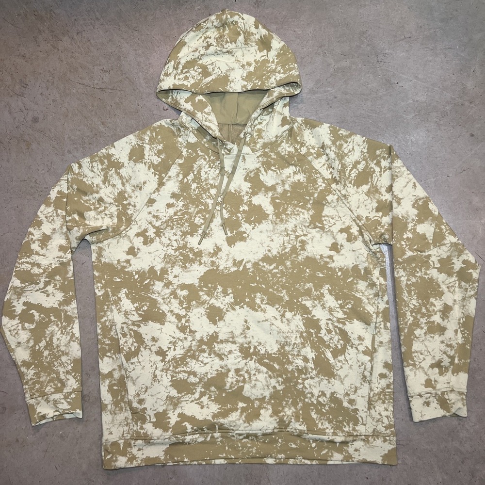 Lululemon City Sweat Hoodie Mens XL Yellow Camo Pullover Sweatshirt Athletic